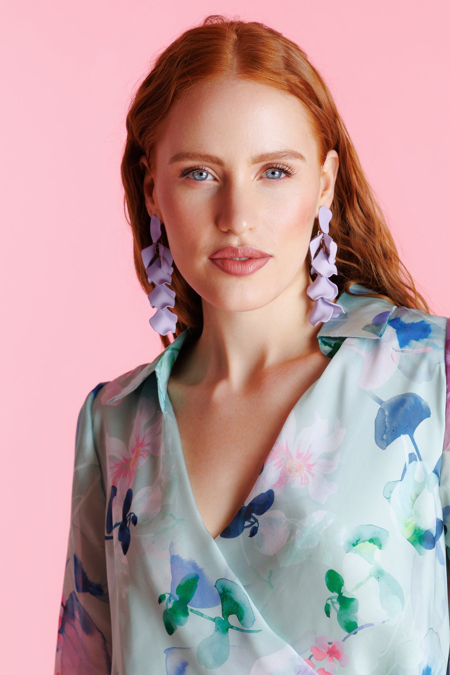 Lilac dangle earrings