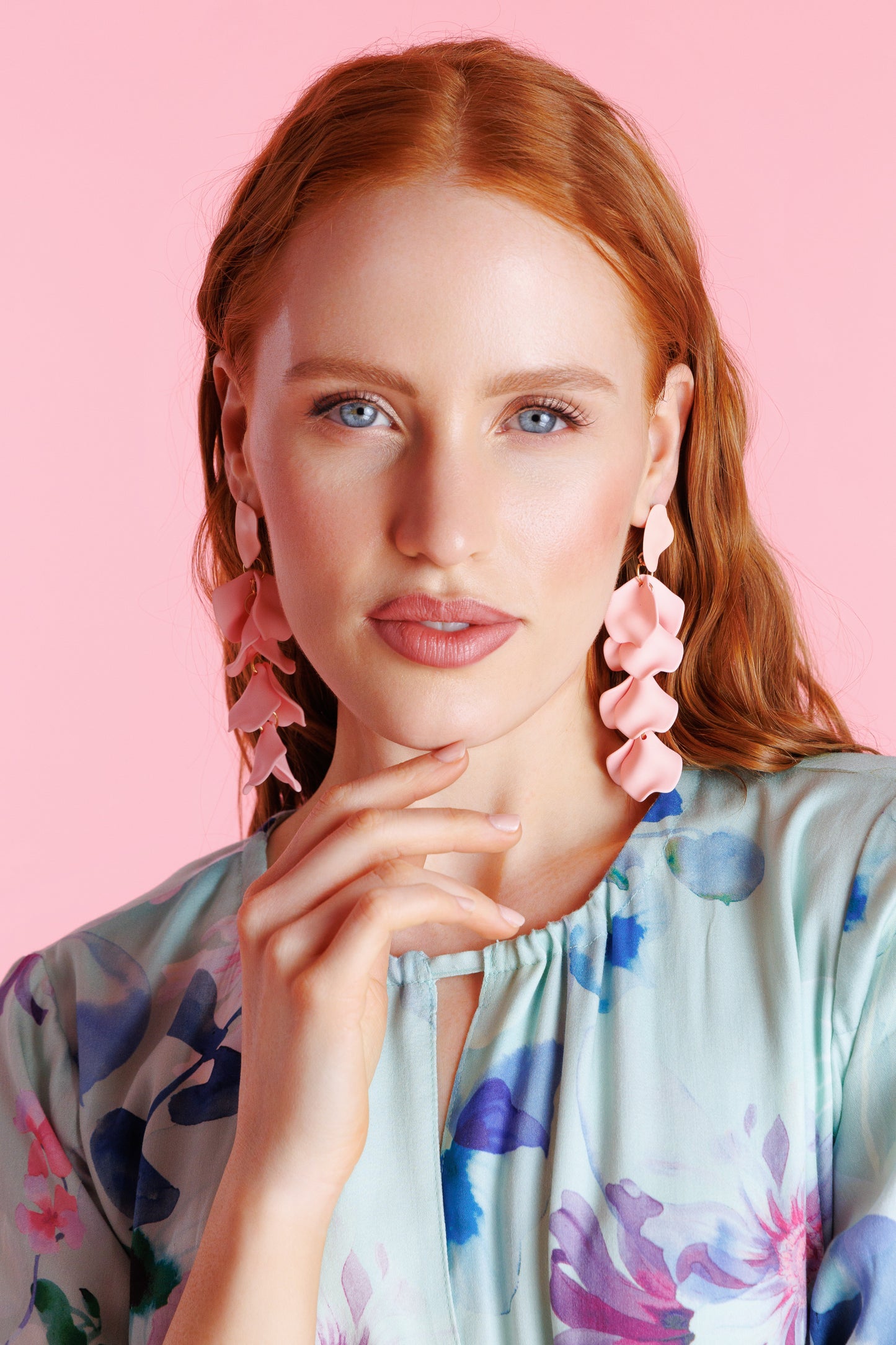 Pink dangle earrings
