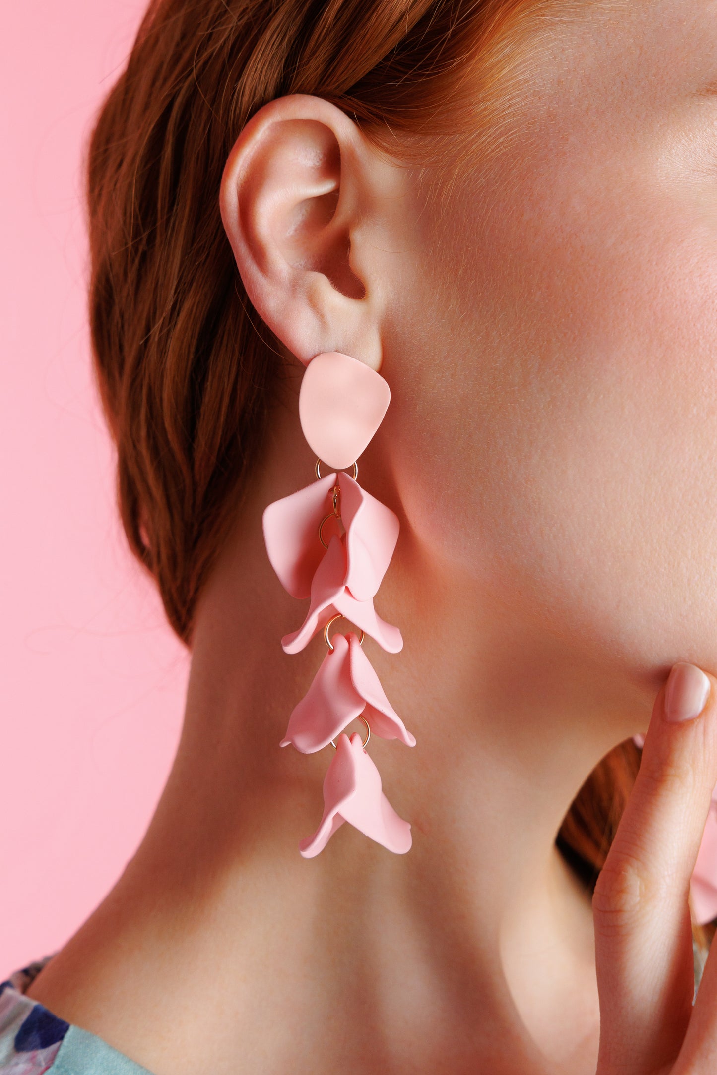 Pink dangle earrings
