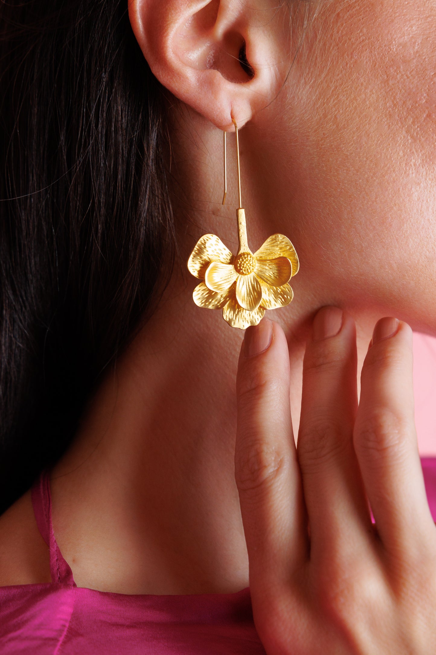 Golden drop earrings
