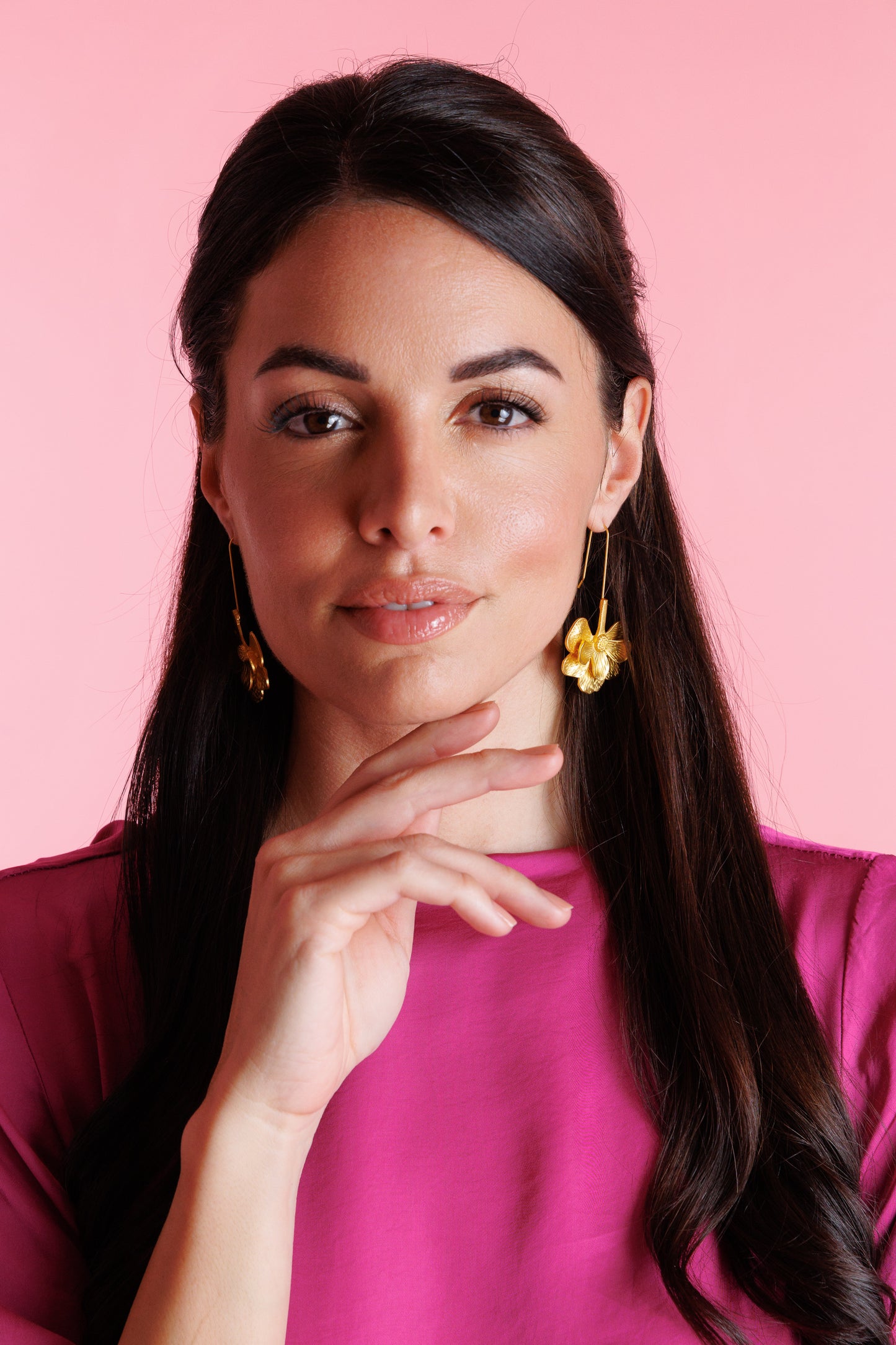 Golden drop earrings